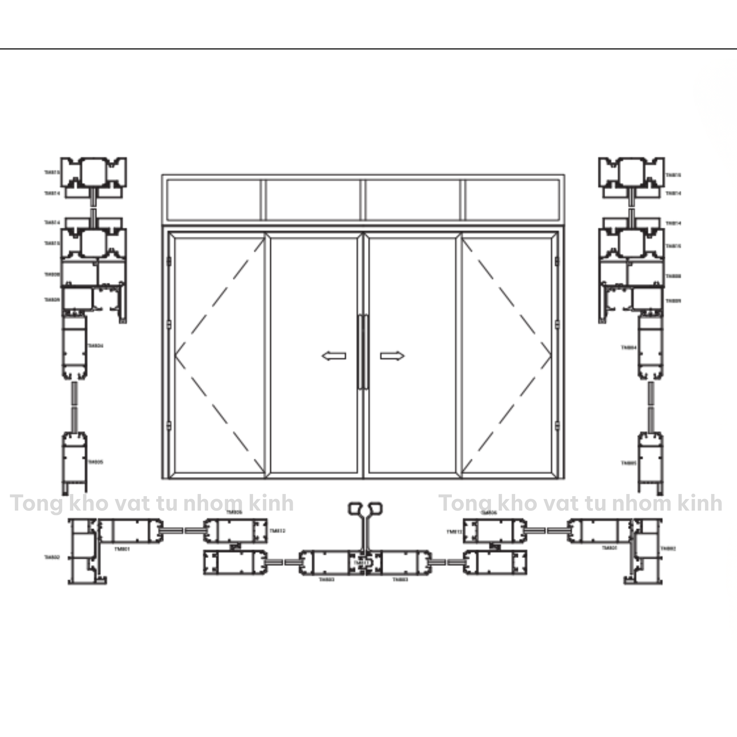 CỬA TRƯỢT QUAY 4 CÁNH