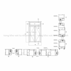 CỬA ĐI 2 CÁNH MỞ NGOÀI - HỆ 60 RẢNH C CHÂU ÂU