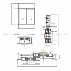 CỬA SỔ 2 CÁNH HỆ 55 MỞ TRƯỢT CÓ FIX