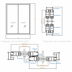 CỬA TRƯỢT HỆ 55 BẢN 7MM