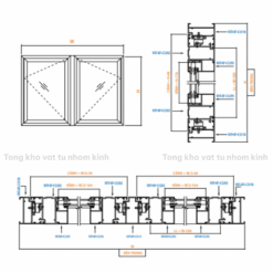 CỬA SỔ 2 CÁNH MỞ HÁT RA NGOÀI HỆ 55
