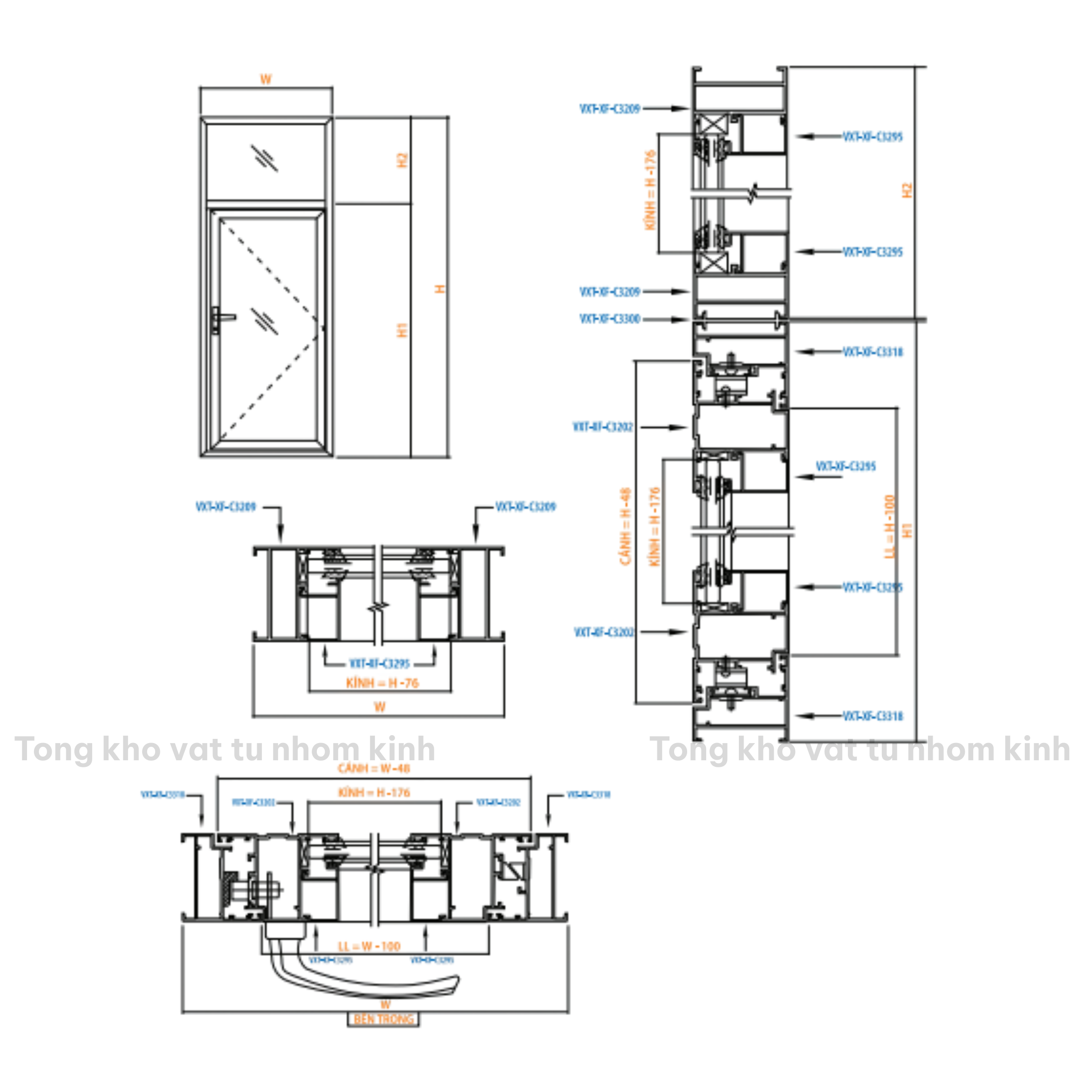 CỬA SỔ MỞ NGOÀI HỆ 55 CÓ FIX (NỐI KHUNG)(1)
