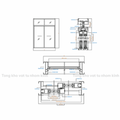 CỬA 2 CÁNH MỞ TRƯỢT HỆ 93