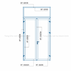 HỆ CỬA ĐI MỞ QUAY XINGFA 55 DÀY T=2.0MM