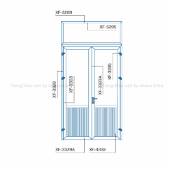 HỆ CỬA ĐI MỞ QUAY XTDA 55 DÀY T=1.8MM